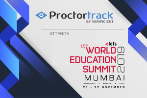 15th world education summit (WES )2019 Mumbai Proctortrack . Proctortrack offers Live remote proctoring with AI-enhanced automation.