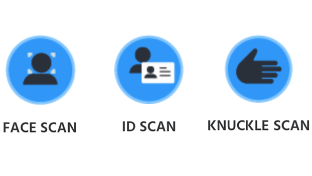 face, ID, and knuckle scans